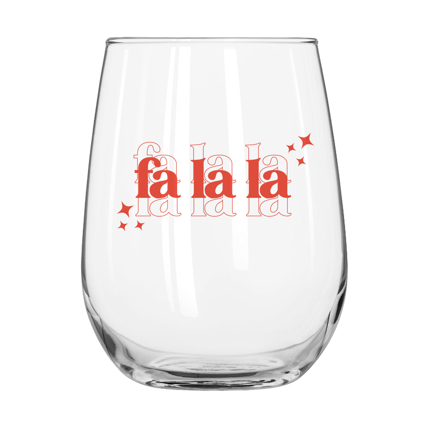 Christmas Falala 16oz Glass Curved Beverage