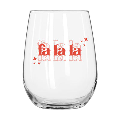 Christmas Falala 16oz Glass Curved Beverage