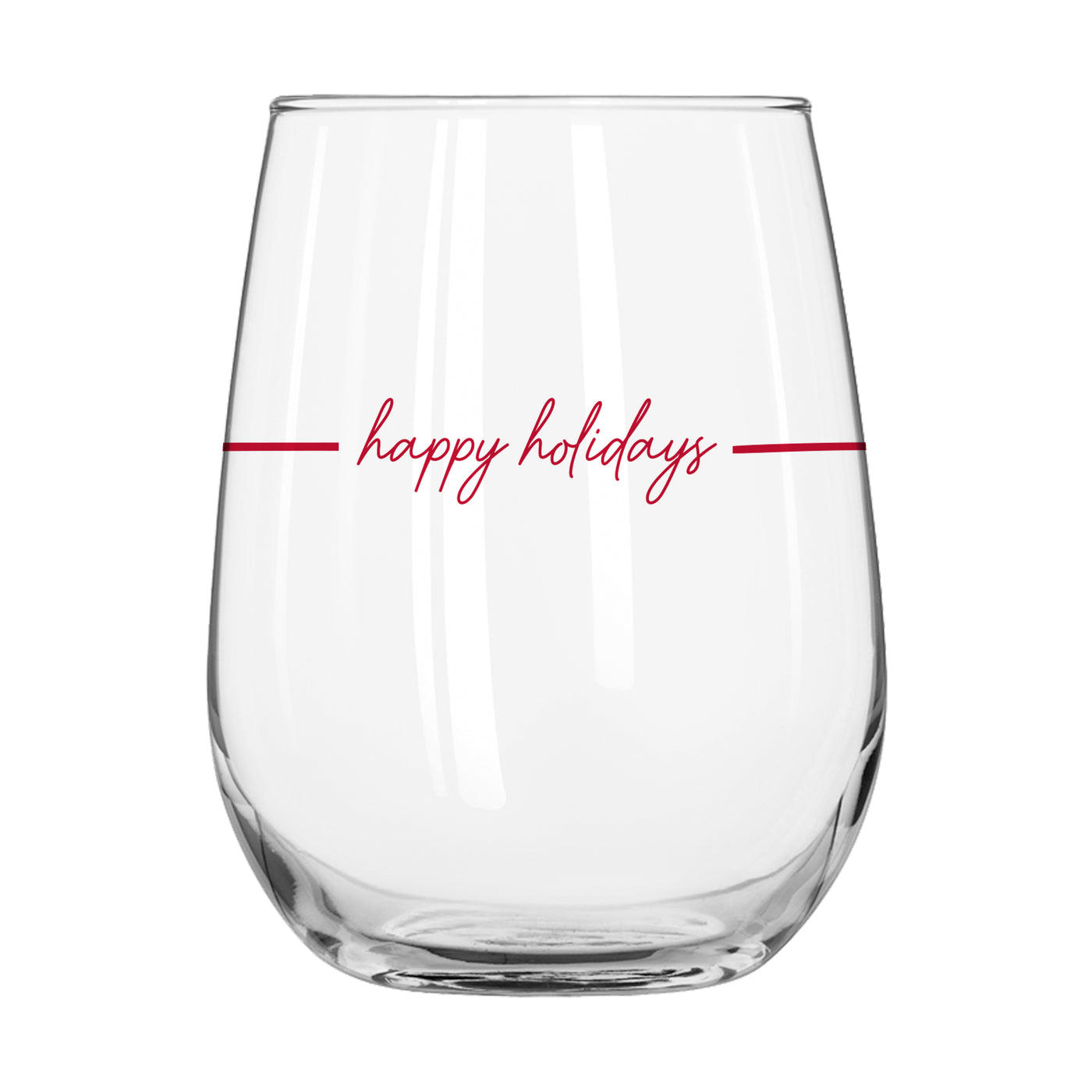 Christmas Ribbon 16oz Glass Curved Beverage