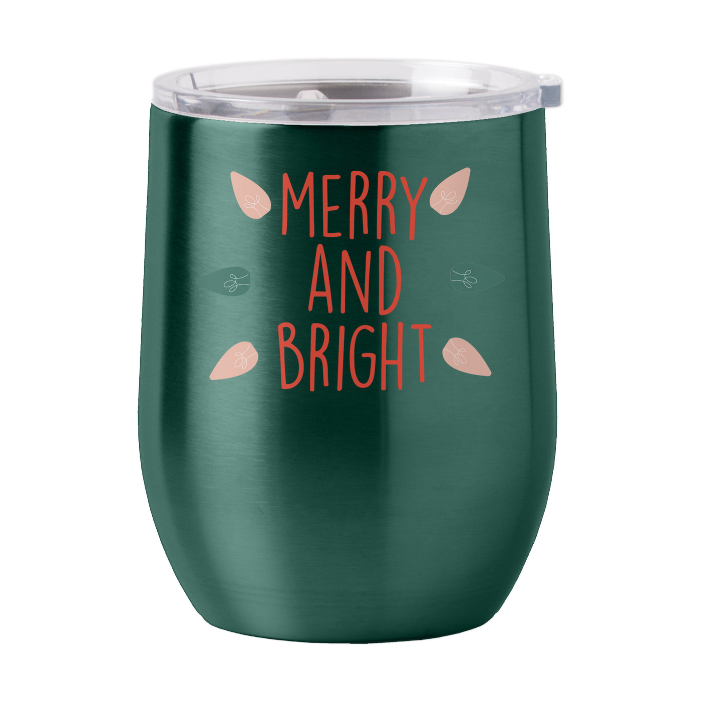 Christmas Merry and Bright 16oz Stainless Curved Beverage
