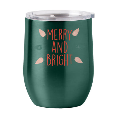 Christmas Merry and Bright 16oz Stainless Curved Beverage