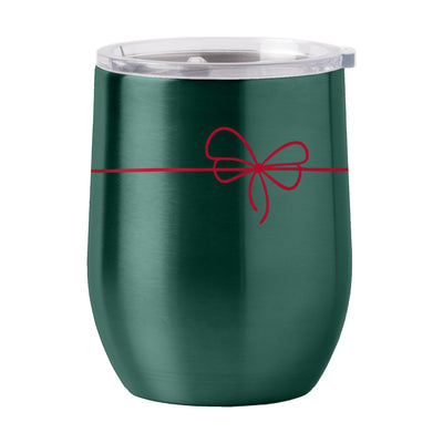 Christmas Ribbon 16oz Stainless Curved Beverage