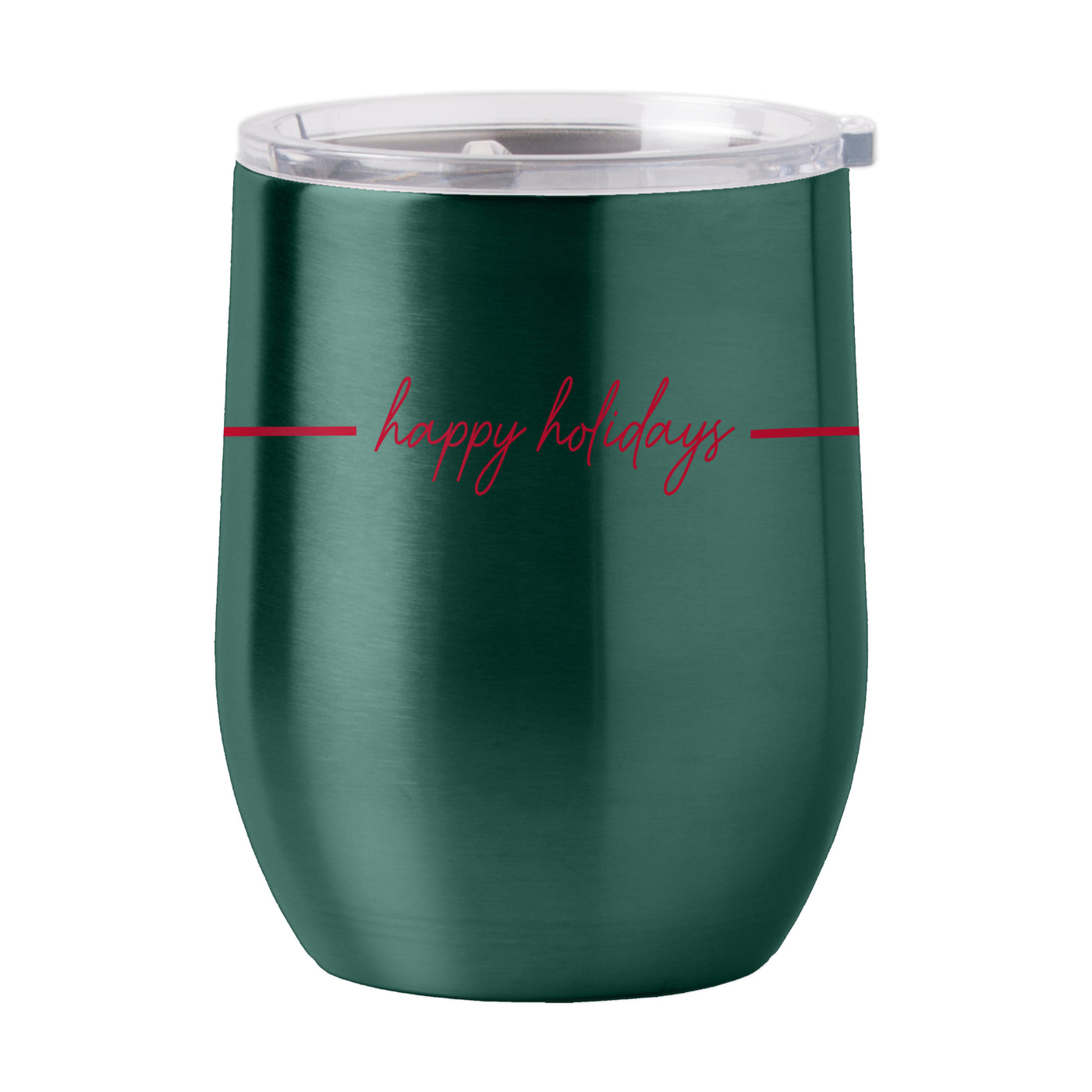 Christmas Ribbon 16oz Stainless Curved Beverage