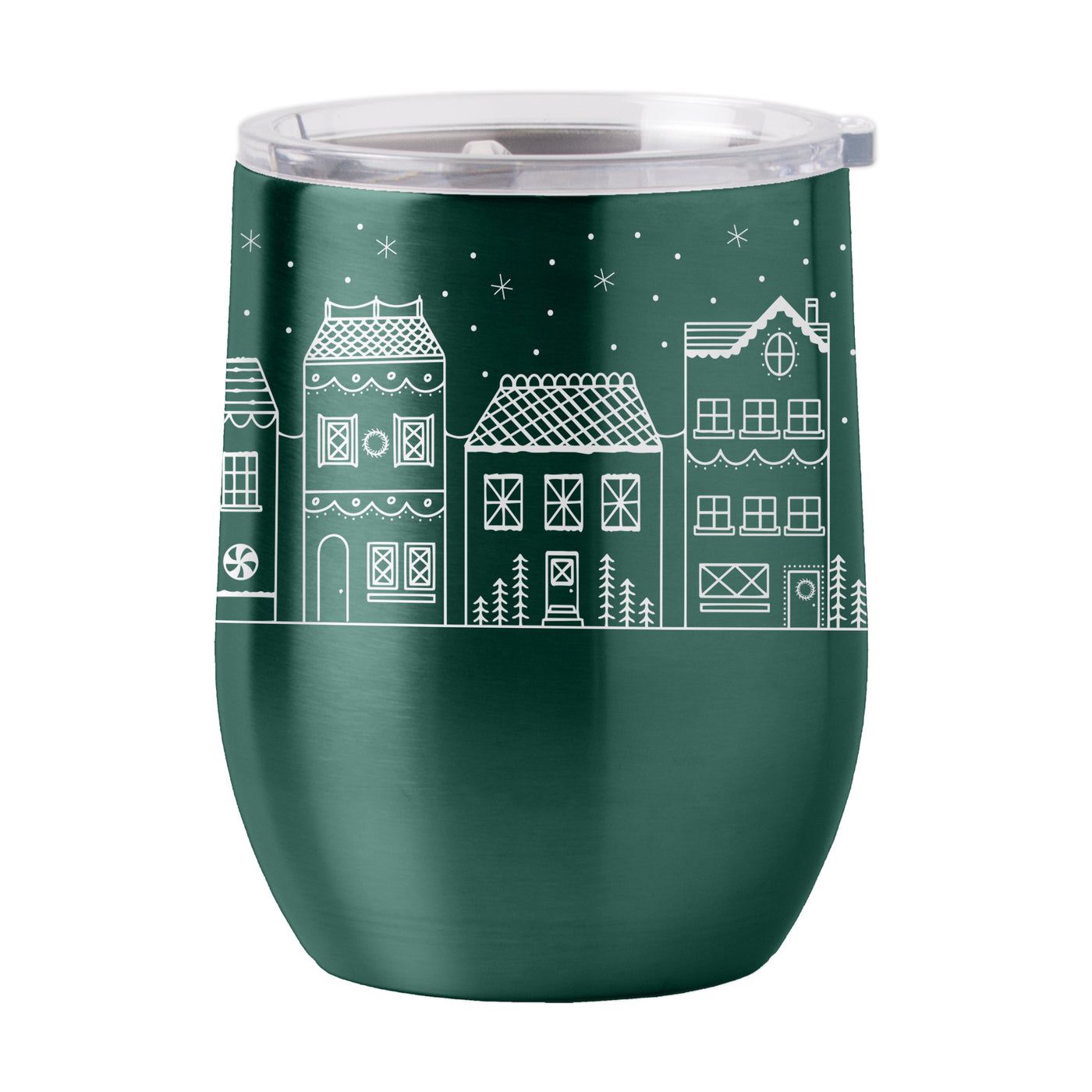 Christmas Village 16oz Stainless Curved Beverage