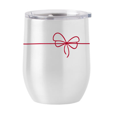 Christmas Ribbon 16oz Stainless Curved Beverage