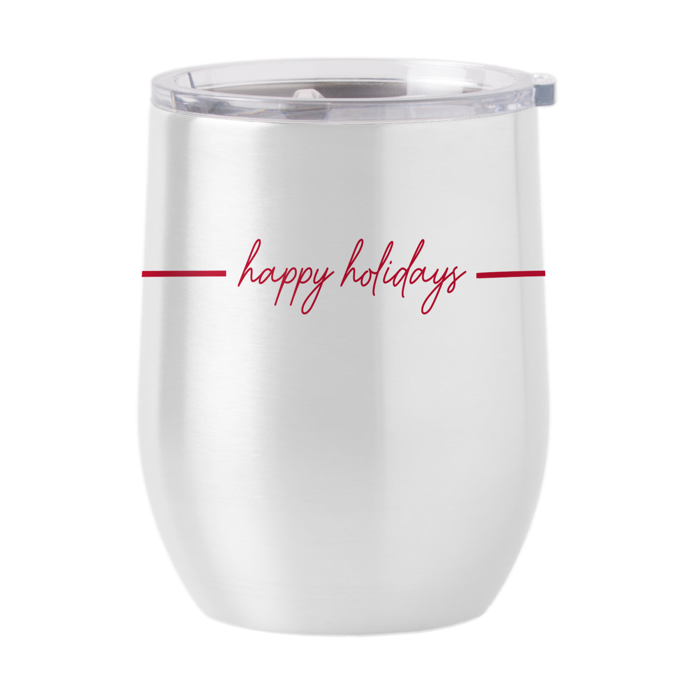 Christmas Ribbon 16oz Stainless Curved Beverage
