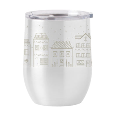 Christmas Village 16oz Stainless Curved Beverage