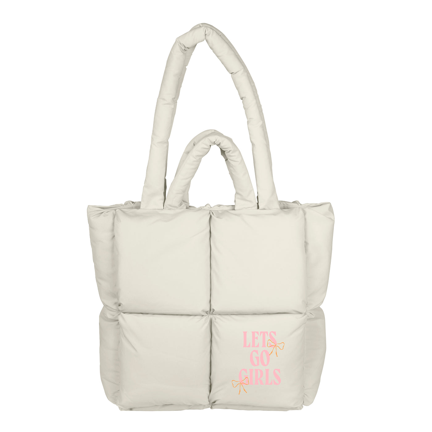 Just A Girl Lets Go Girls Puff Tote