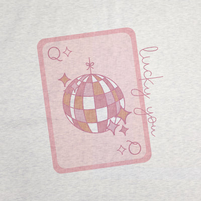Just A Girl Sublimated Lucky You Card Sweatshirt Blanket