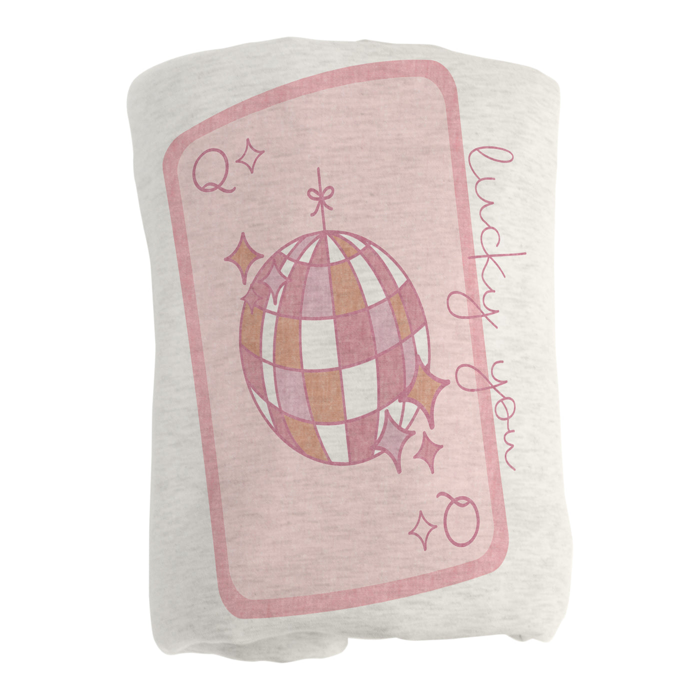 Just A Girl Sublimated Lucky You Card Sweatshirt Blanket