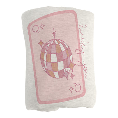 Just A Girl Sublimated Lucky You Card Sweatshirt Blanket