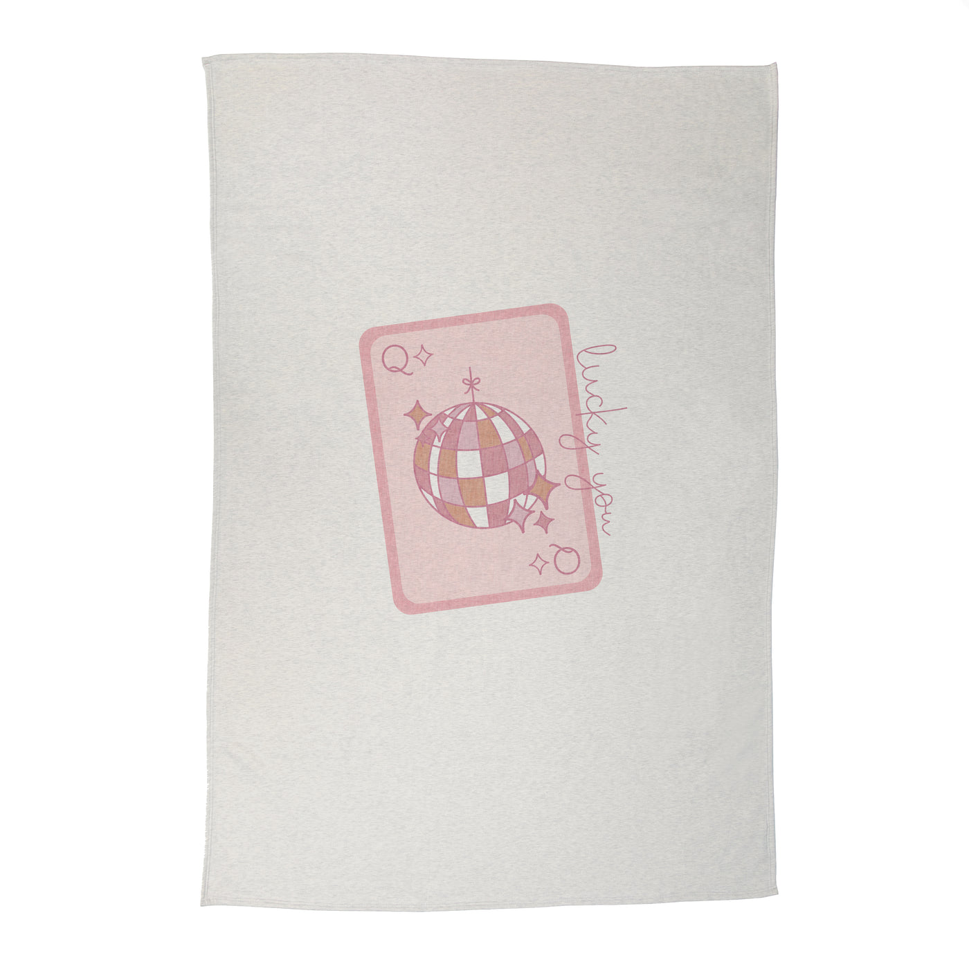 Just A Girl Sublimated Lucky You Card Sweatshirt Blanket