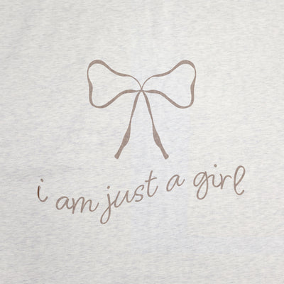 Just a Girl Neutral Bow Sublimated Sweatshirt Blanket