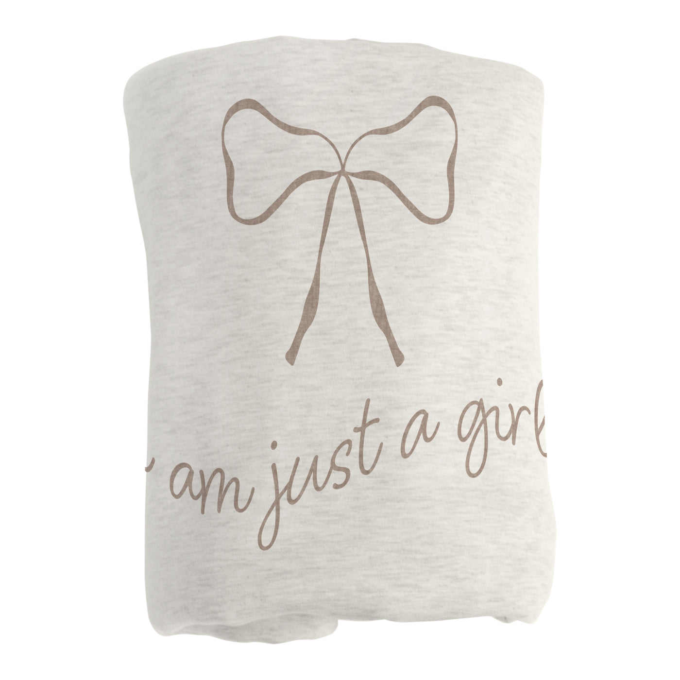 Just a Girl Neutral Bow Sublimated Sweatshirt Blanket