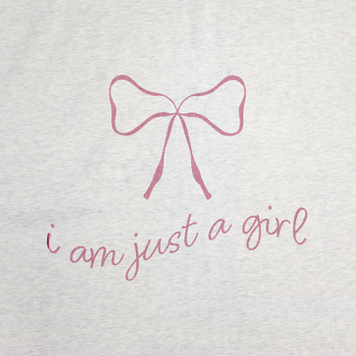 Just A Girl Sublimated Pink Bow Sweatshirt Blanket