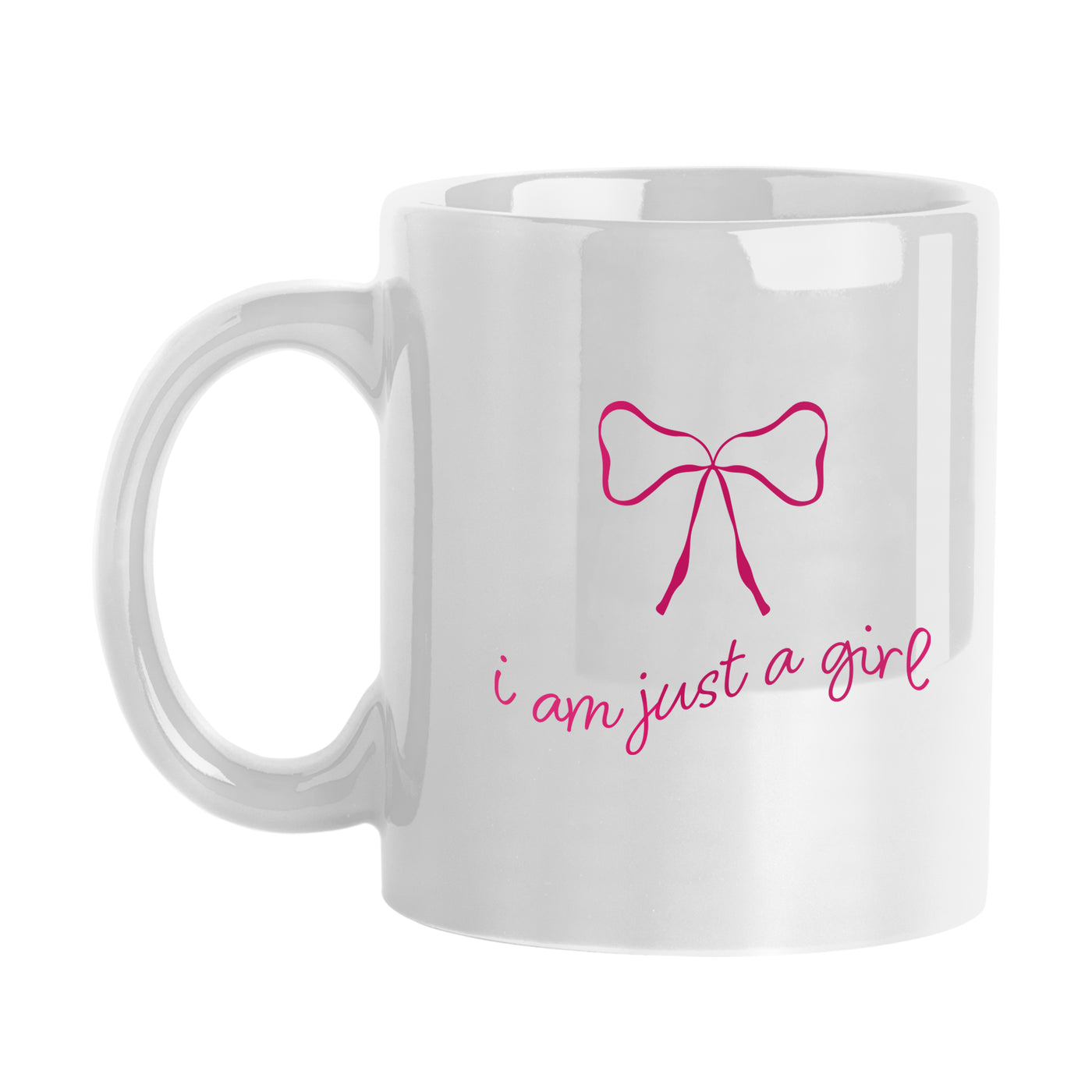 Just A Girl 11oz Pink Bow Sublimated Mug