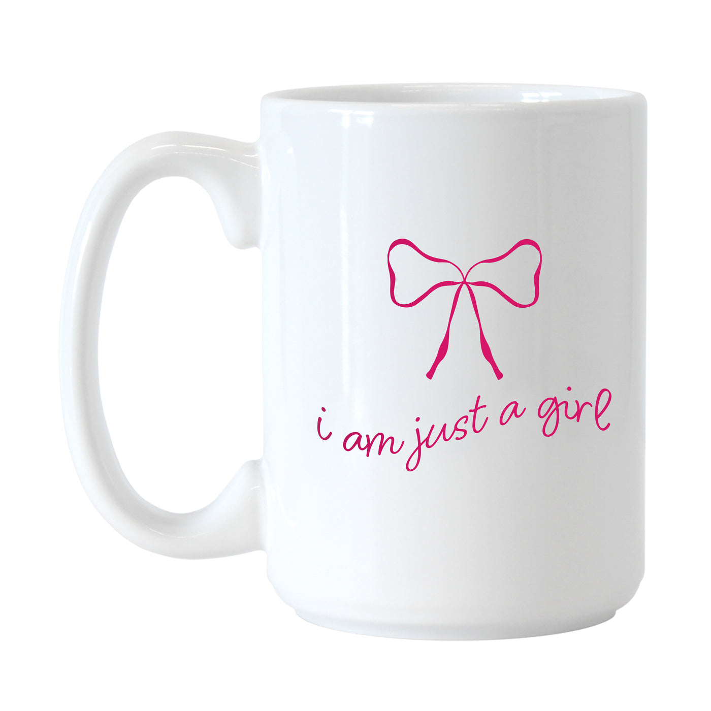 Just A Girl 15oz Pink Bow Sublimated Mug