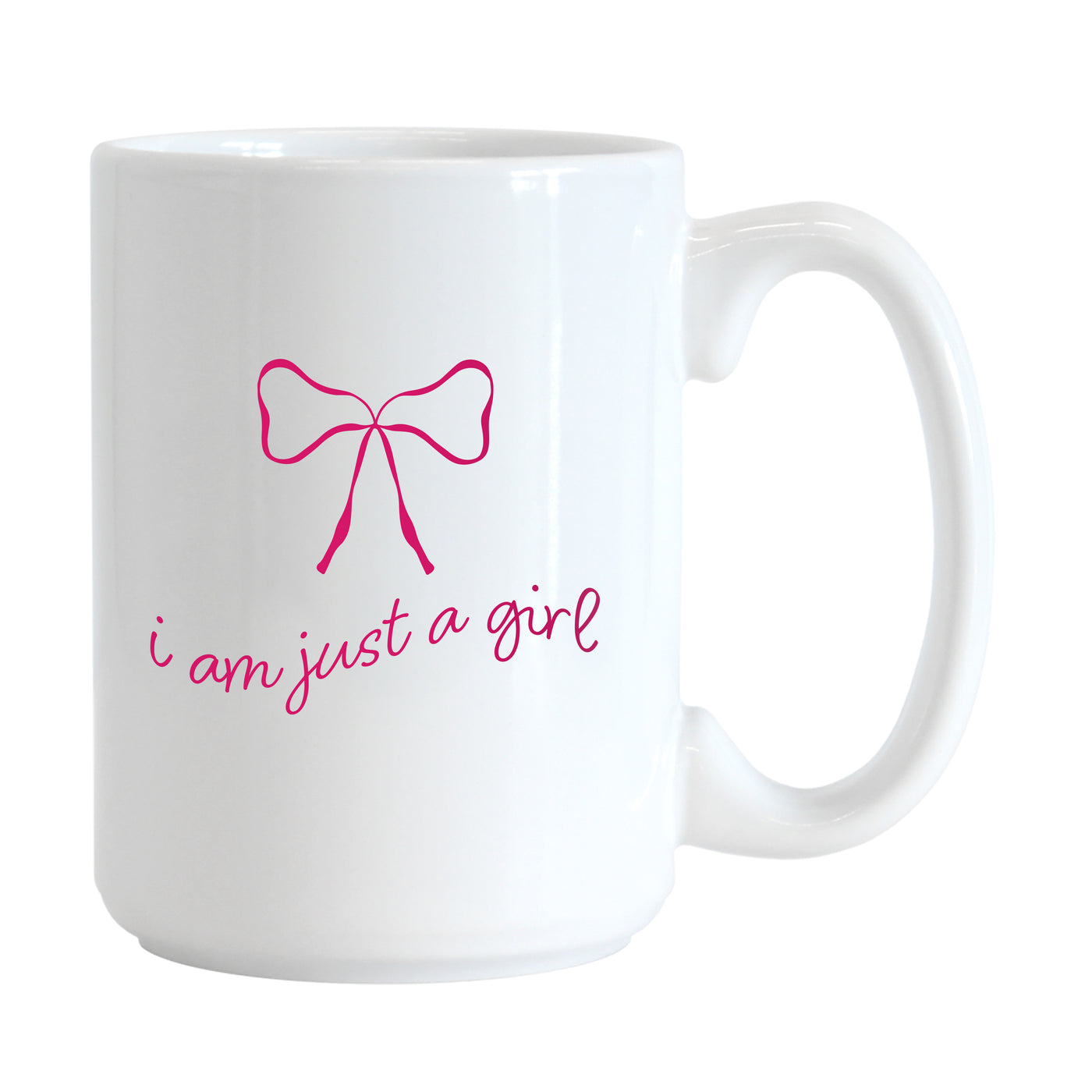 Just A Girl 15oz Pink Bow Sublimated Mug