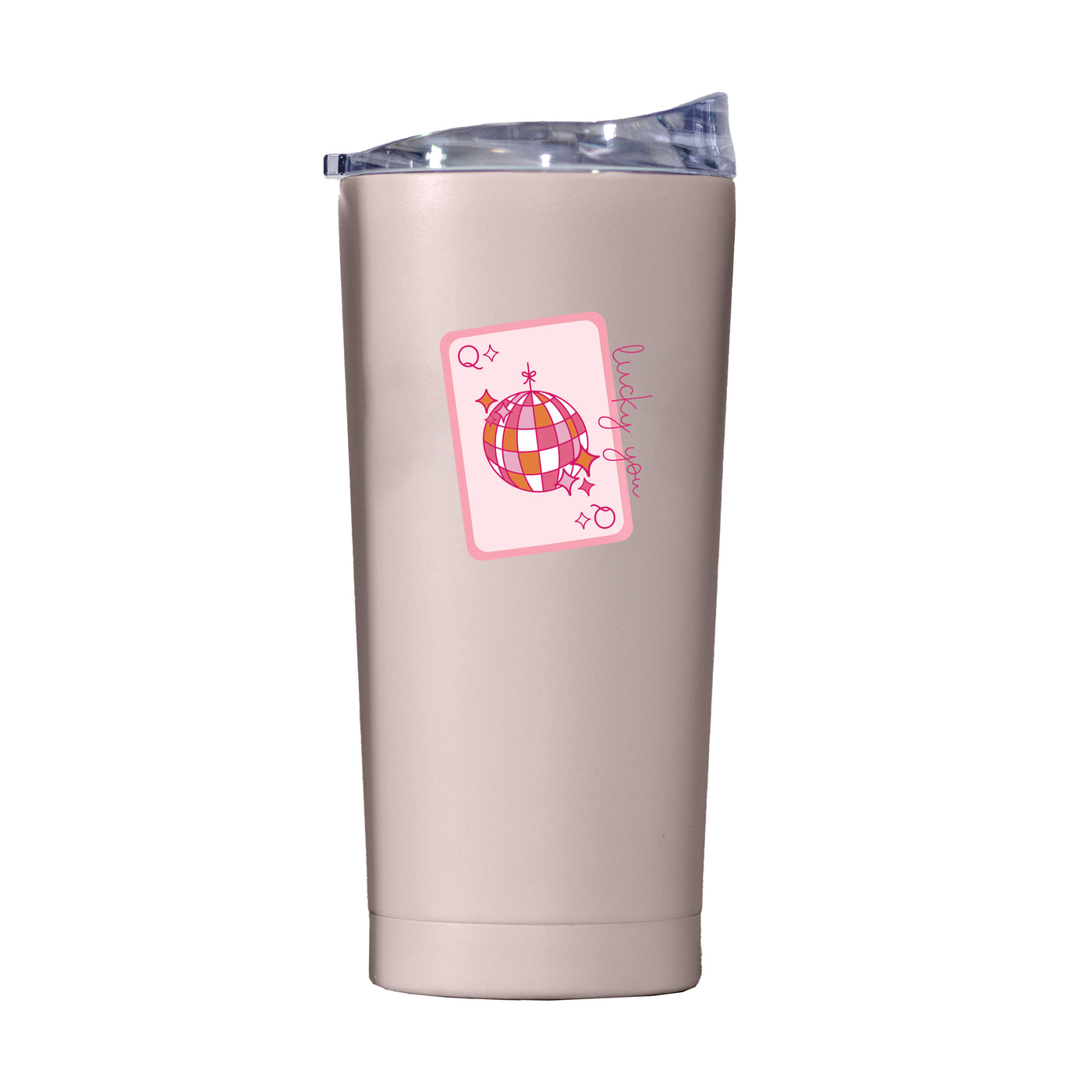 Just A Girl 20oz Lucky You Card Powder Coat Tumbler