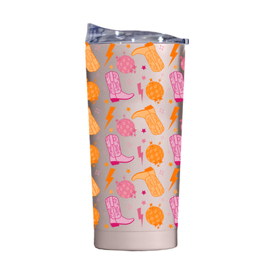Just A Girl 20oz Disco Cowgirl Pattern Powder Coat Tumbler