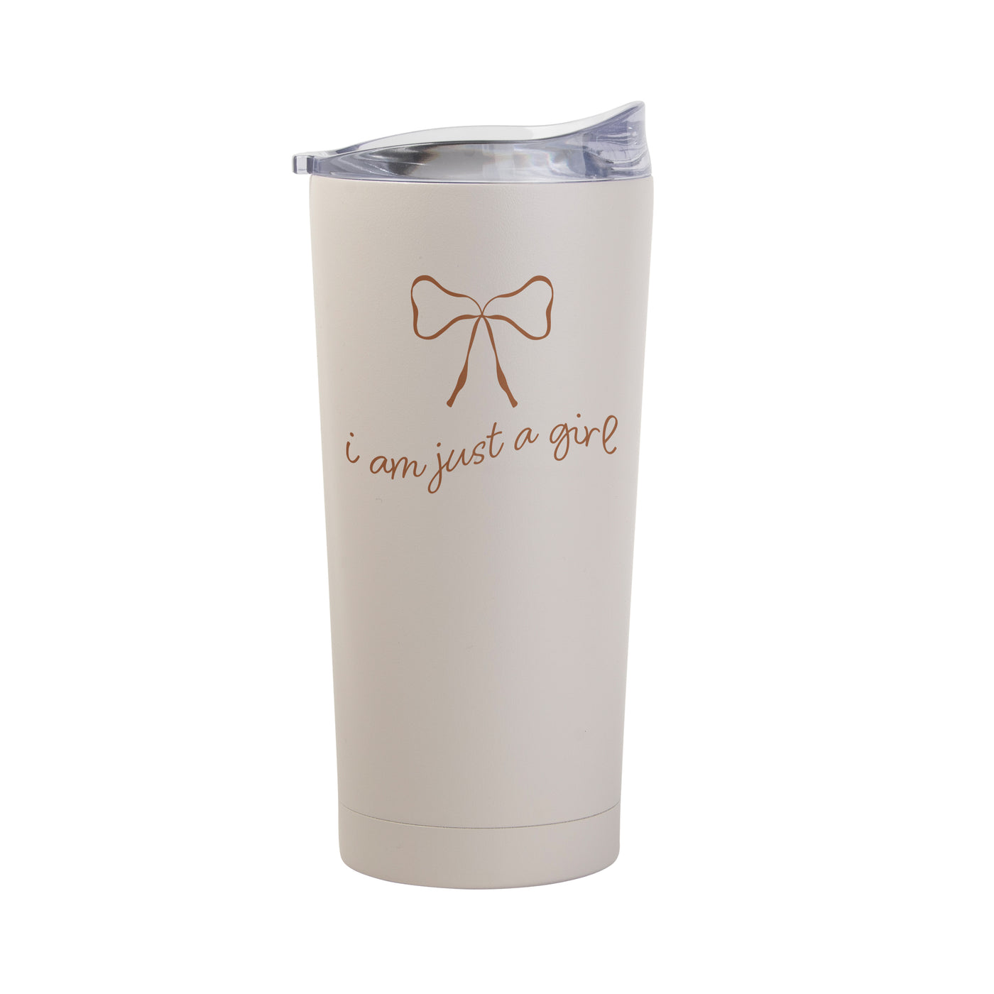 Just a Girl Neutral Bow 20oz Powder Coat Tumbler