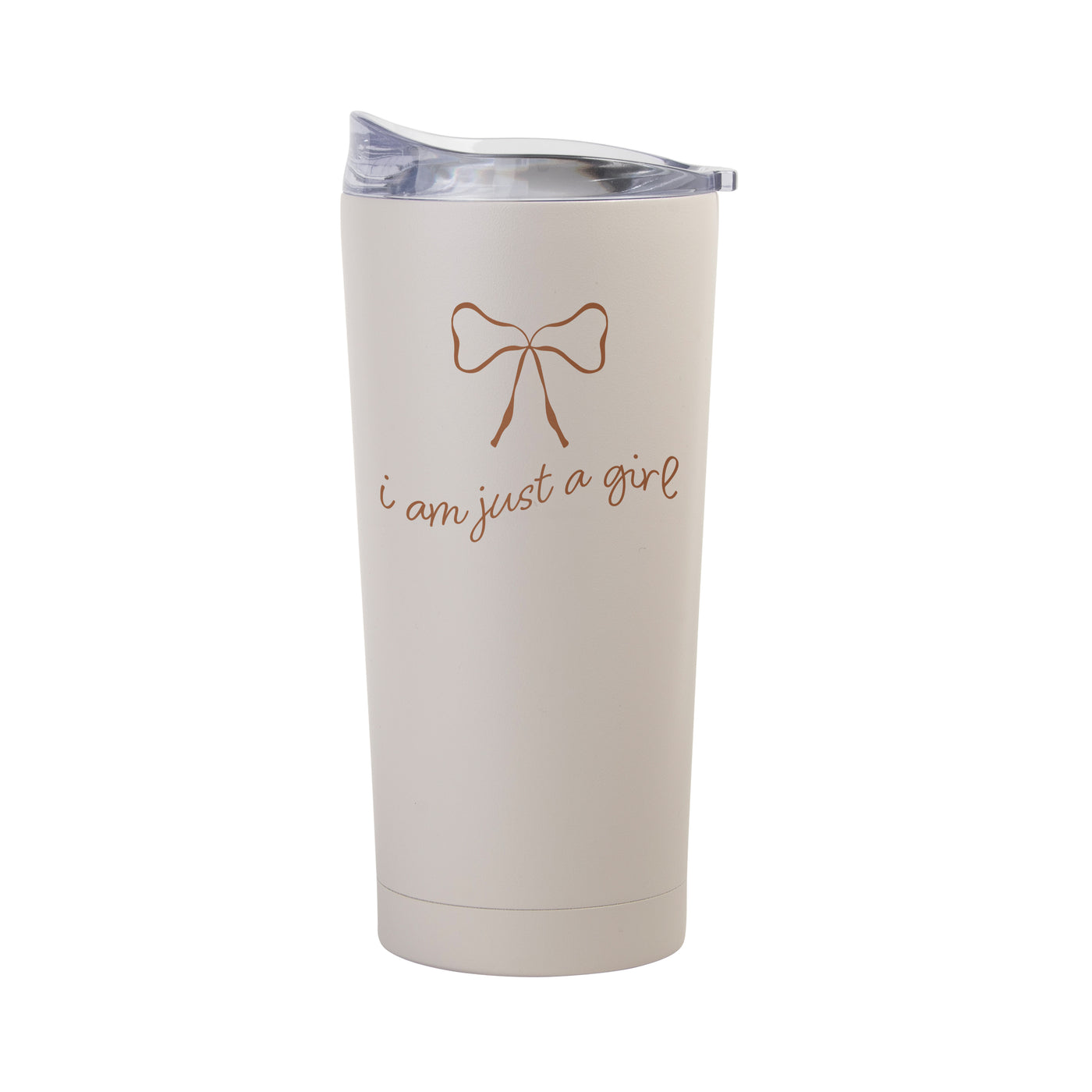 Just a Girl Neutral Bow 20oz Powder Coat Tumbler