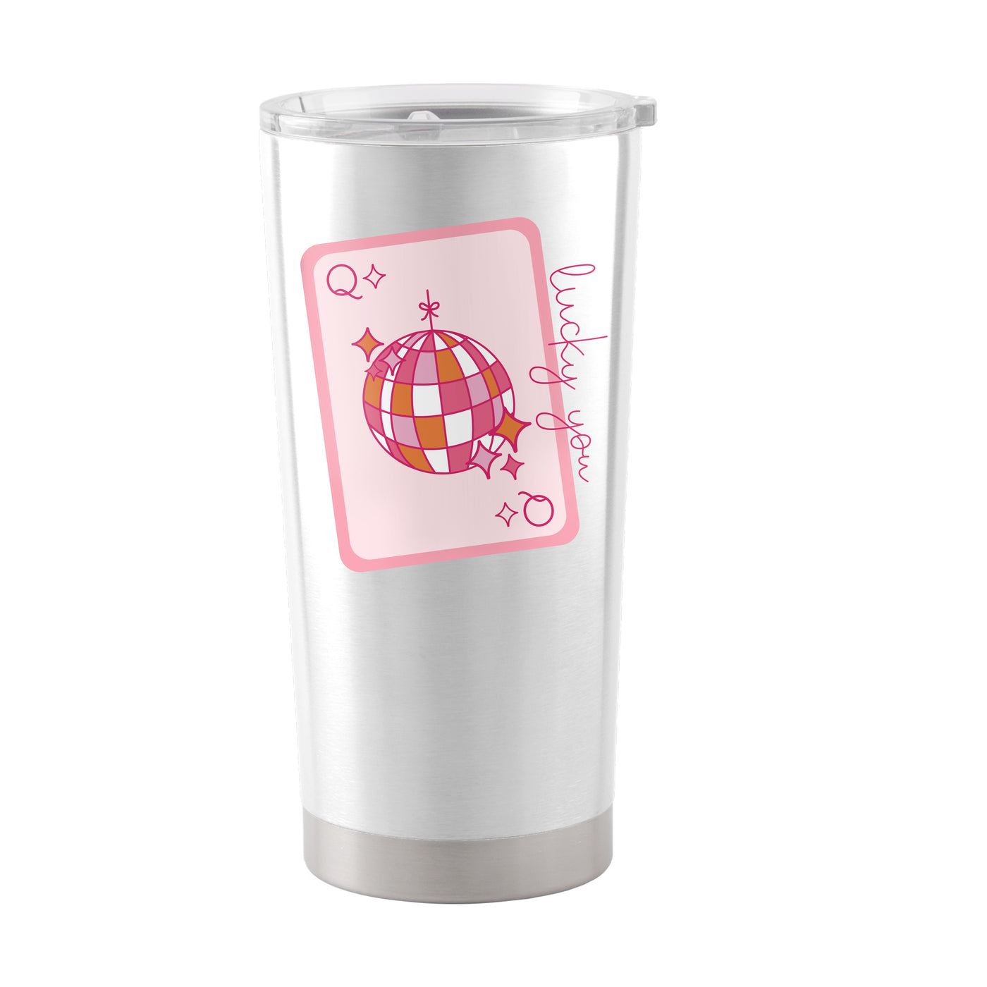 Just A Girl 20oz Lucky You Card Powder Coat Tumbler