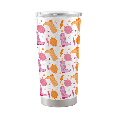 Just A Girl 20oz Disco Cowgirl Pattern Powder Coat Tumbler
