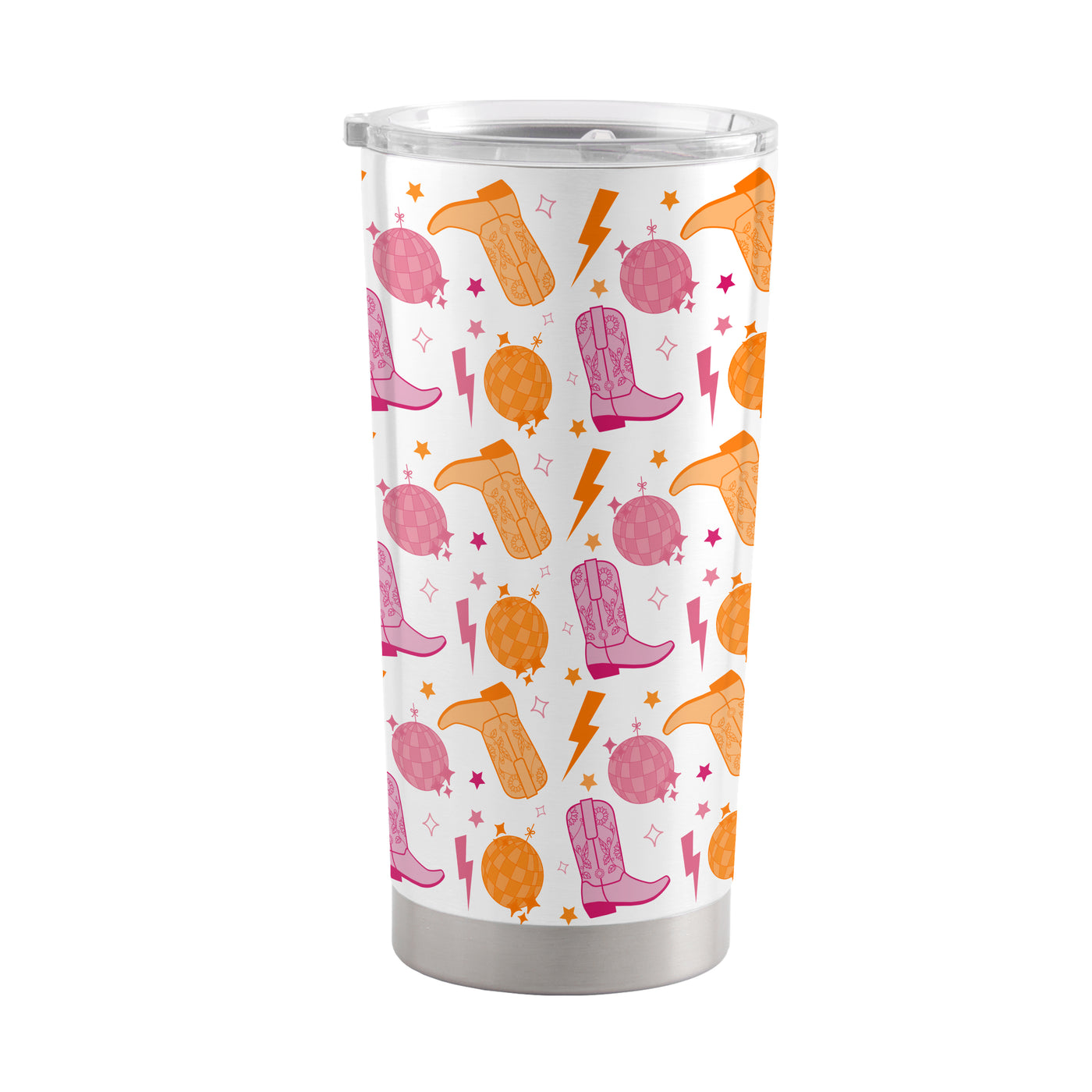 Just A Girl 20oz Disco Cowgirl Pattern Powder Coat Tumbler