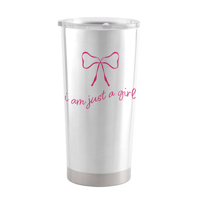 Just A Girl 20oz Pink Bow Powder Coat Tumbler