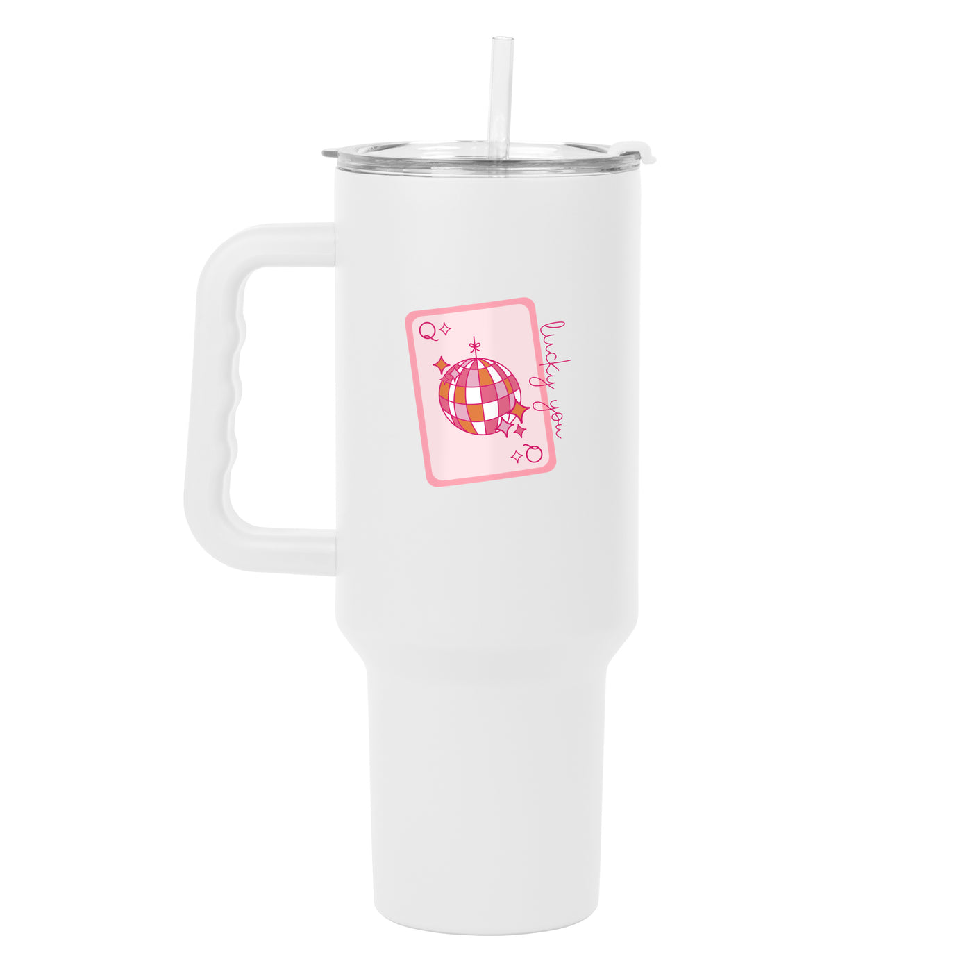 Just A Girl 40oz Lucky You Card Powder Coat Tumbler