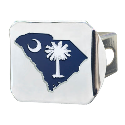 South Carolina State of Color on Chrome Hitch Cover