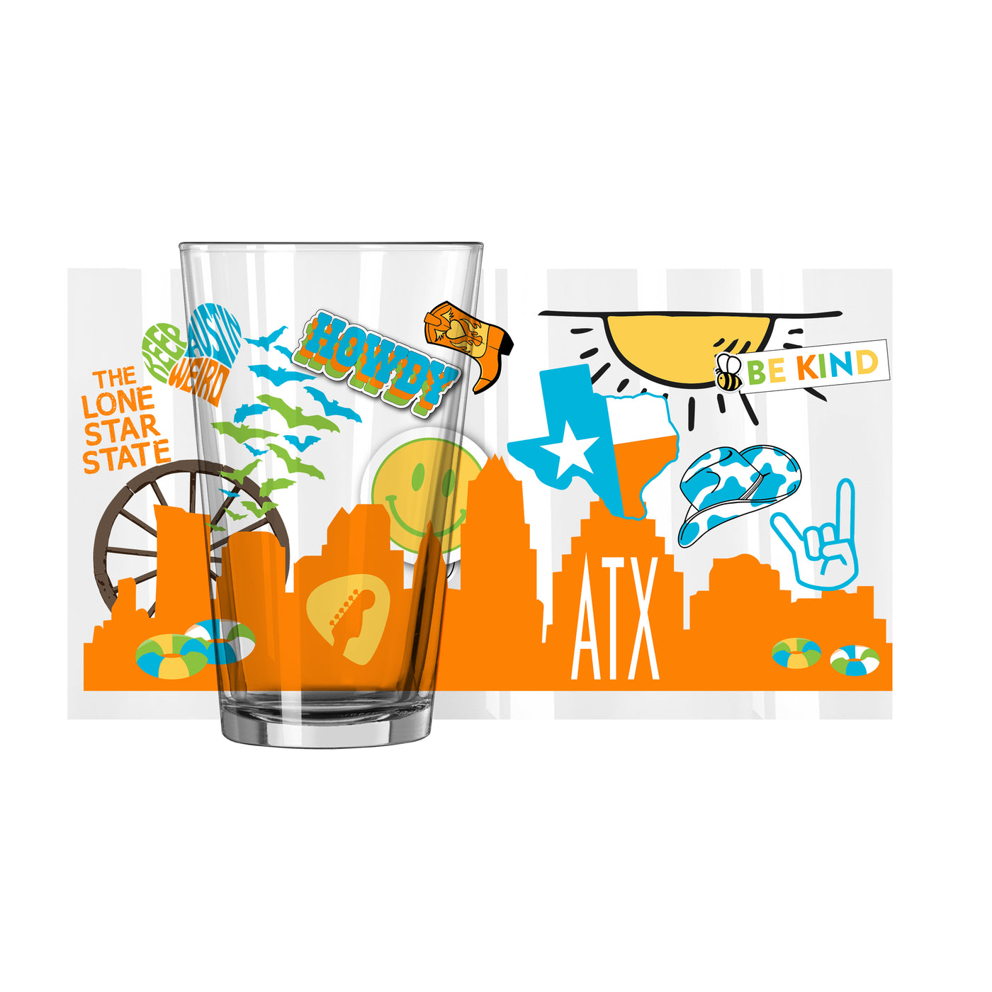 State of Texas 16oz Native Pint Glass
