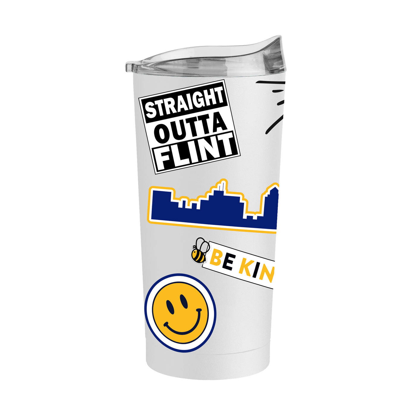 Flint MI Souvenir Native 20oz Powder Coat