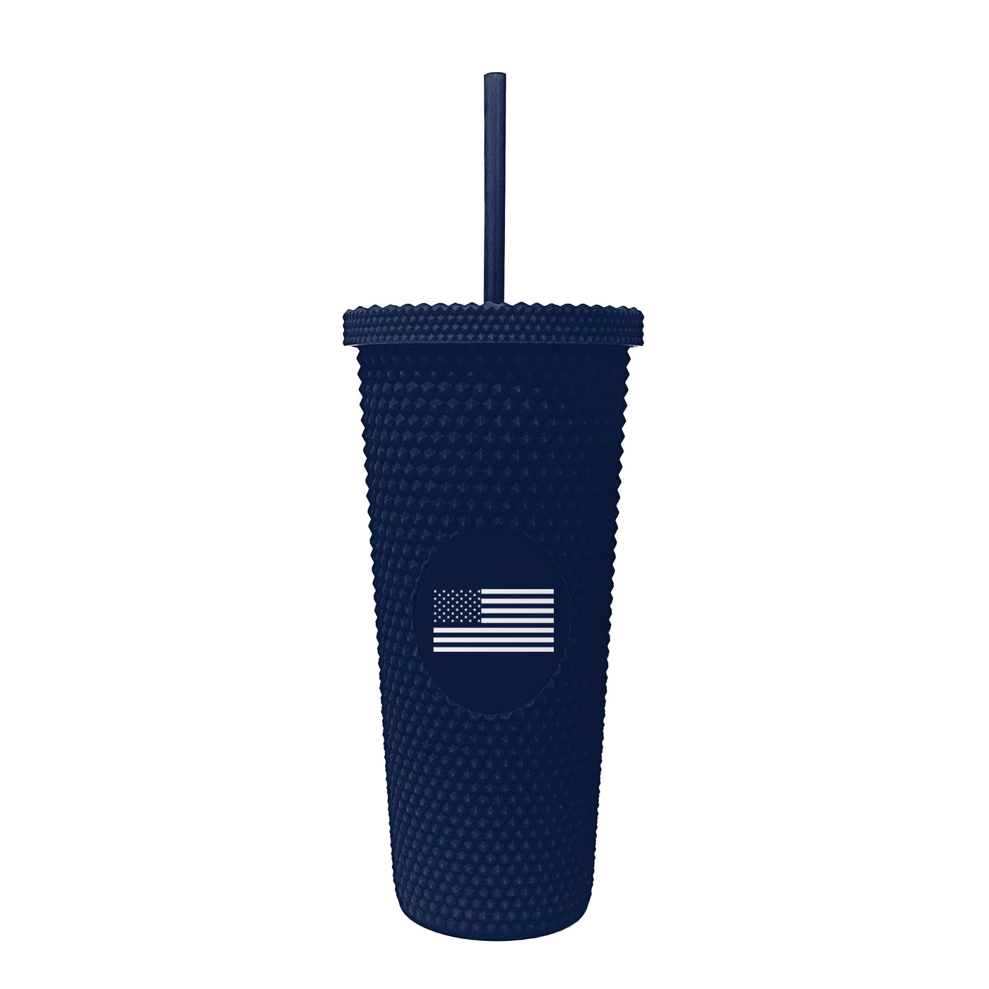 4th of July 24oz Navy American Flag Studded Tumbler