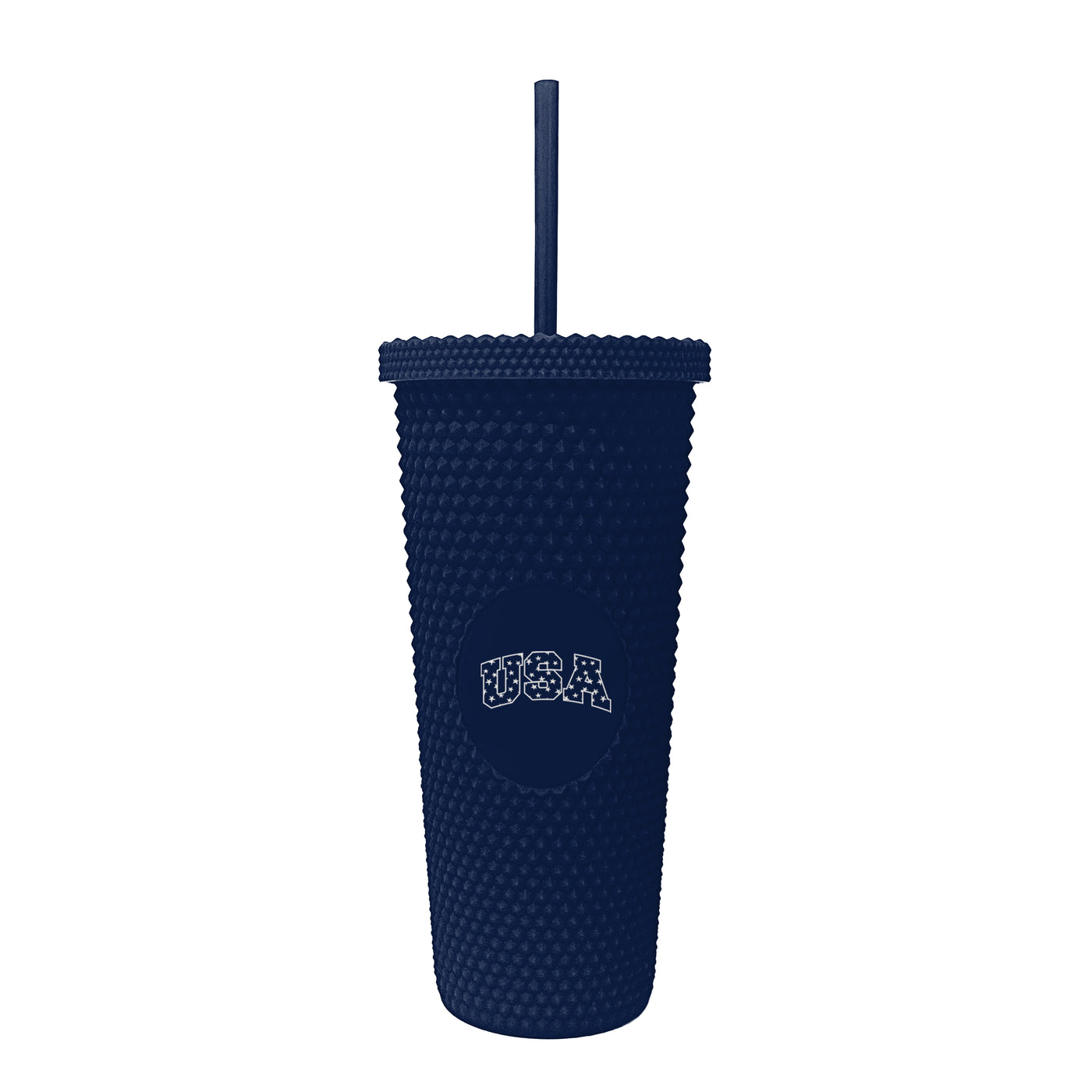4th of July 24oz Navy USA Studded Tumbler