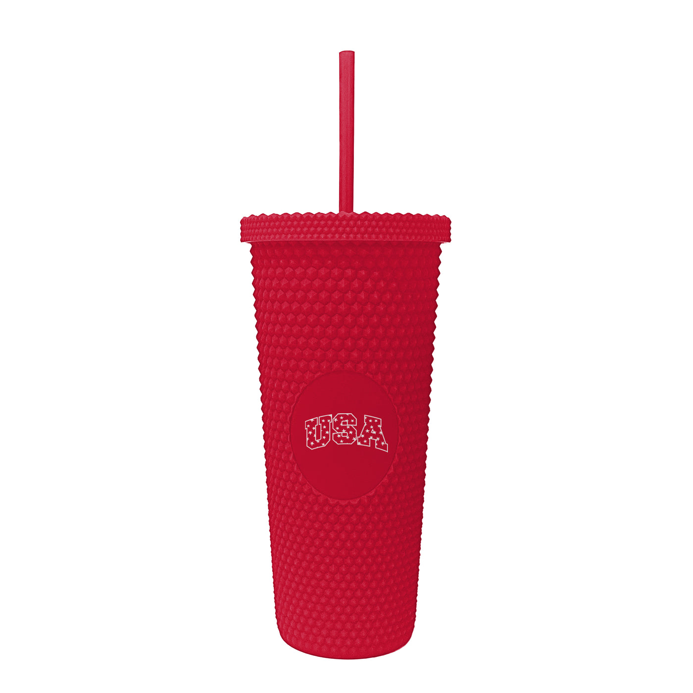 4th of July 24oz Red USA Studded Tumbler