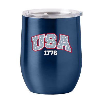 4th of July 16oz Navy USA Stainless Curved Beverage