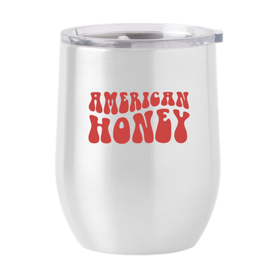 4th of July 16oz White America Honey Stainless Curved Beverage