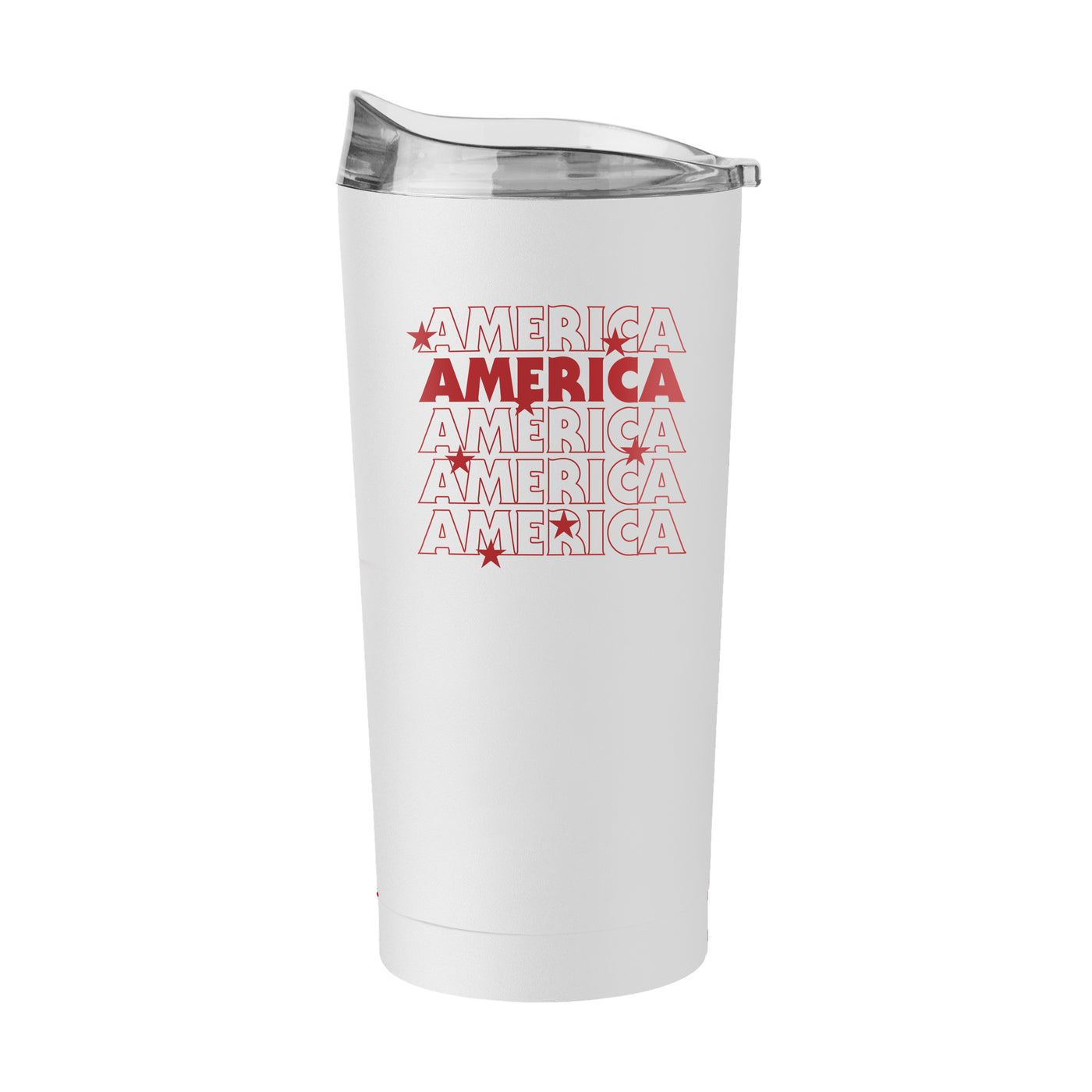 4th of July 20oz White America Repeating Powder Coat Tumbler