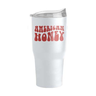 4th of July 30oz White America Honey Powder Coat Tumbler
