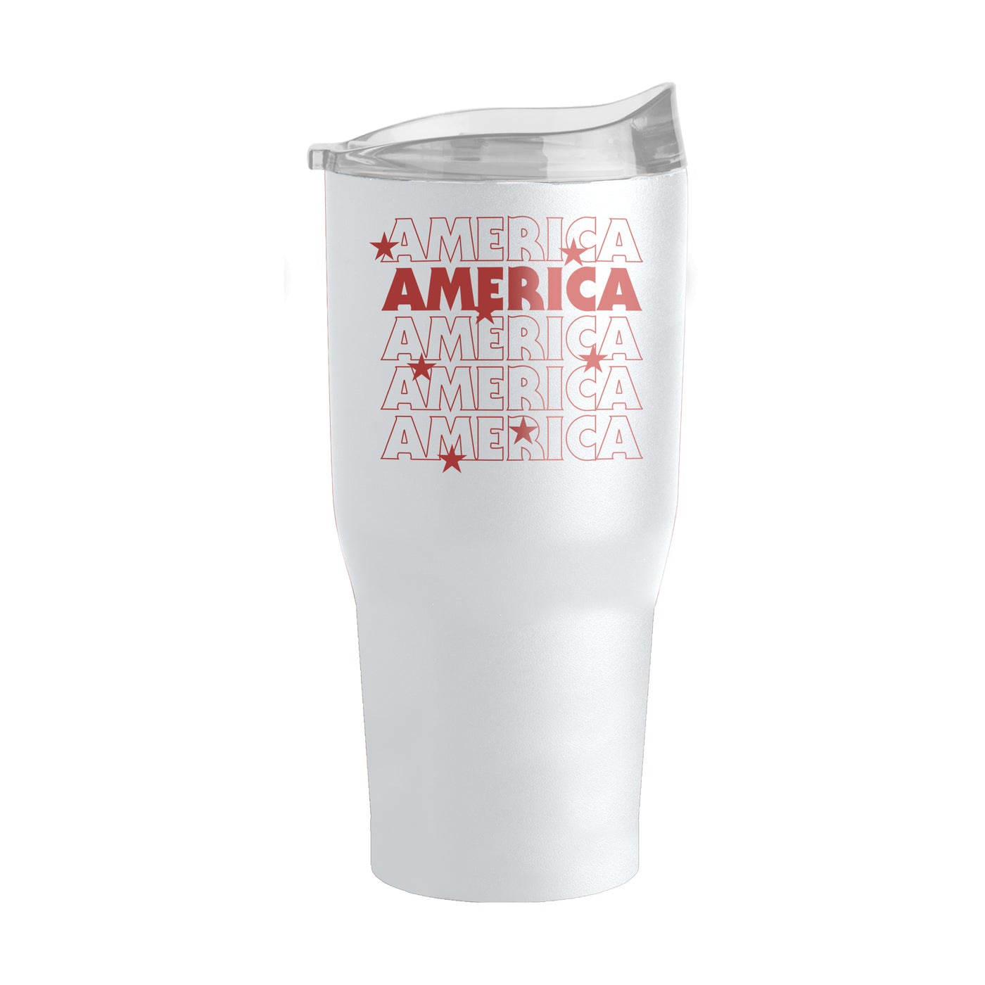 4th of July 30oz White America Repeating Powder Coat Tumbler