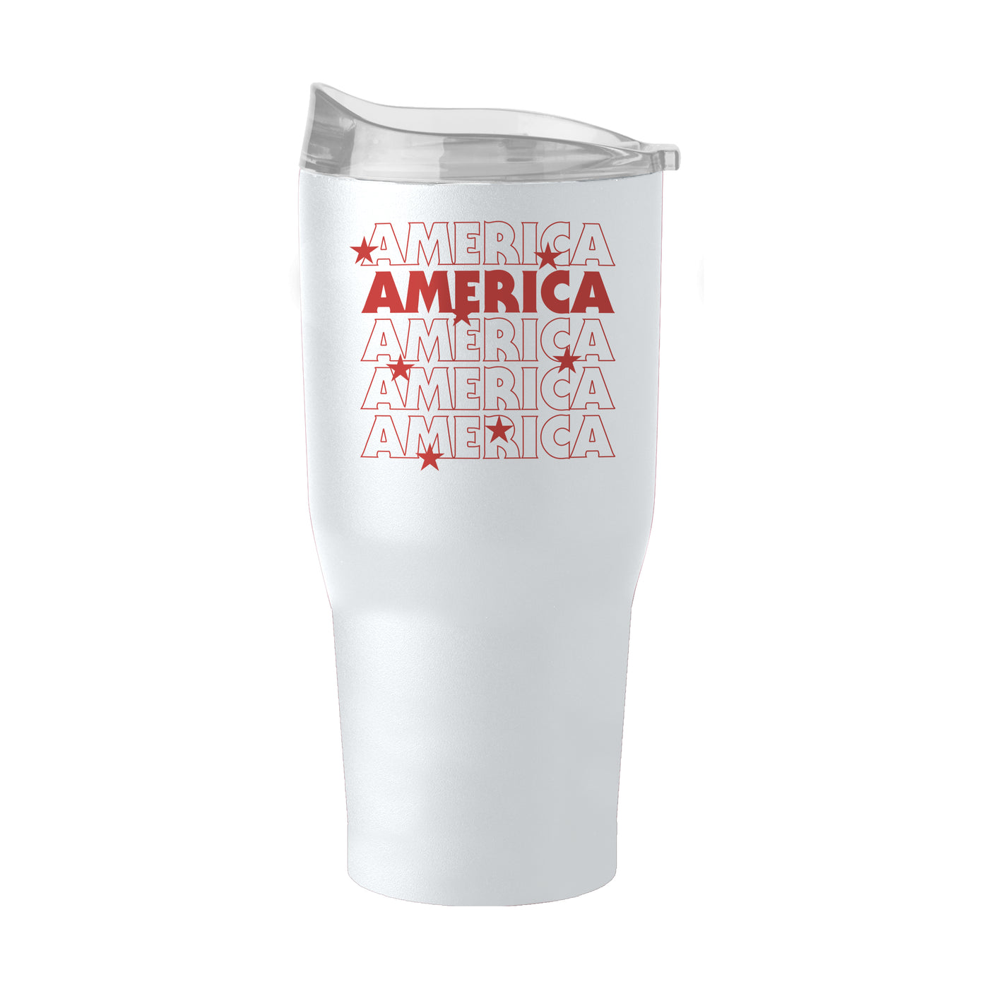 4th of July 30oz White America Repeating Powder Coat Tumbler