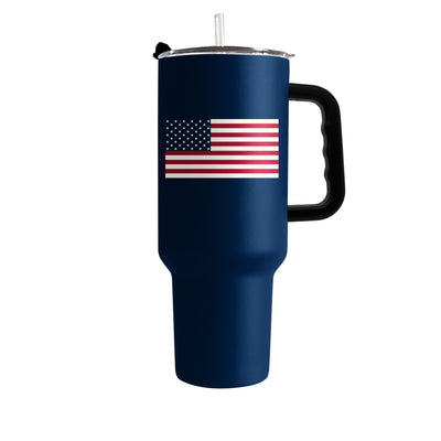 4th of July 40oz Navy American Flag Powder Coat Tumbler