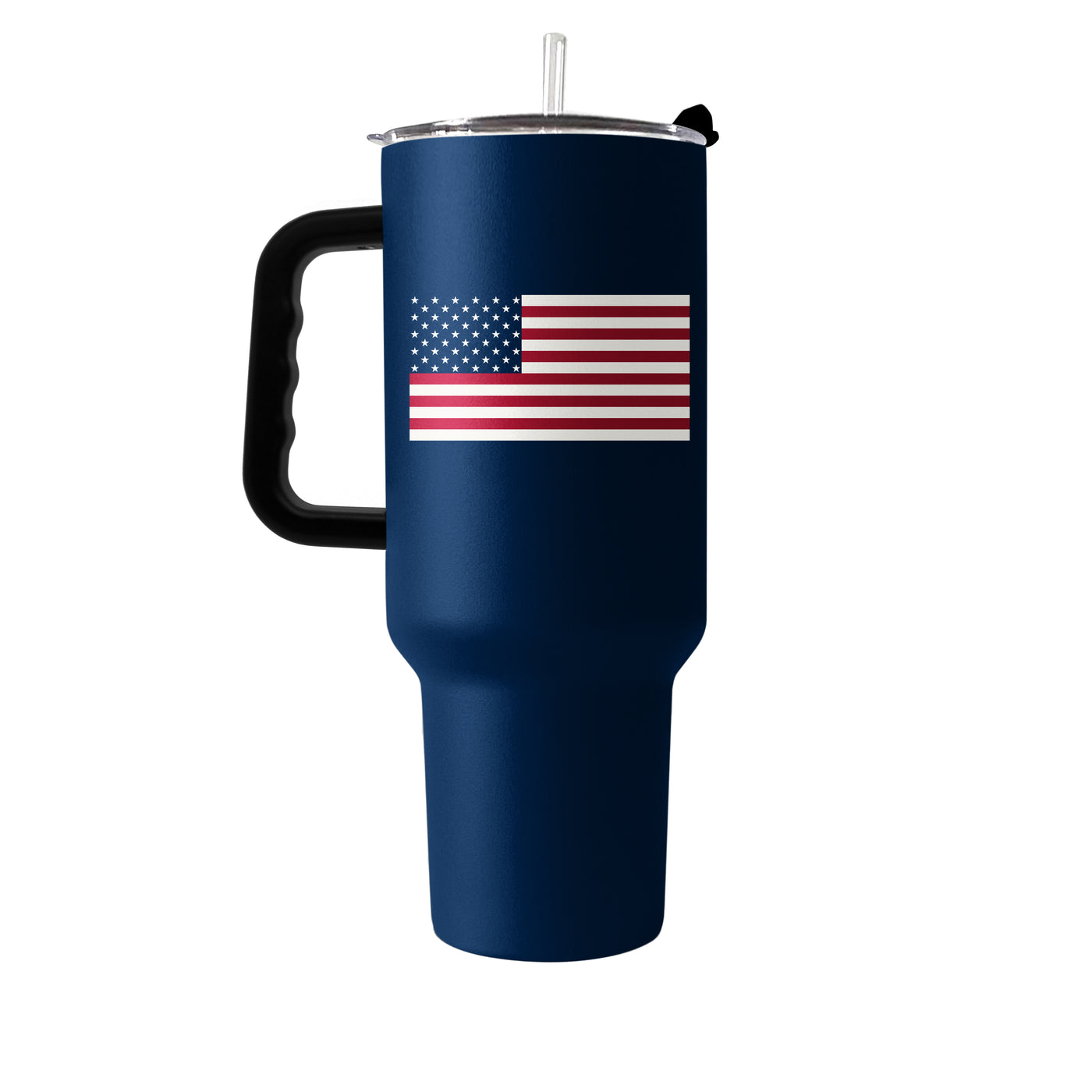 4th of July 40oz Navy American Flag Powder Coat Tumbler