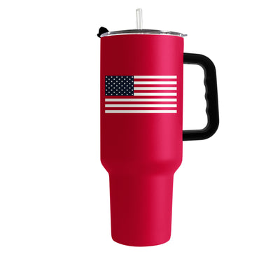 4th of July 40oz Red American Flag Powder Coat Tumbler
