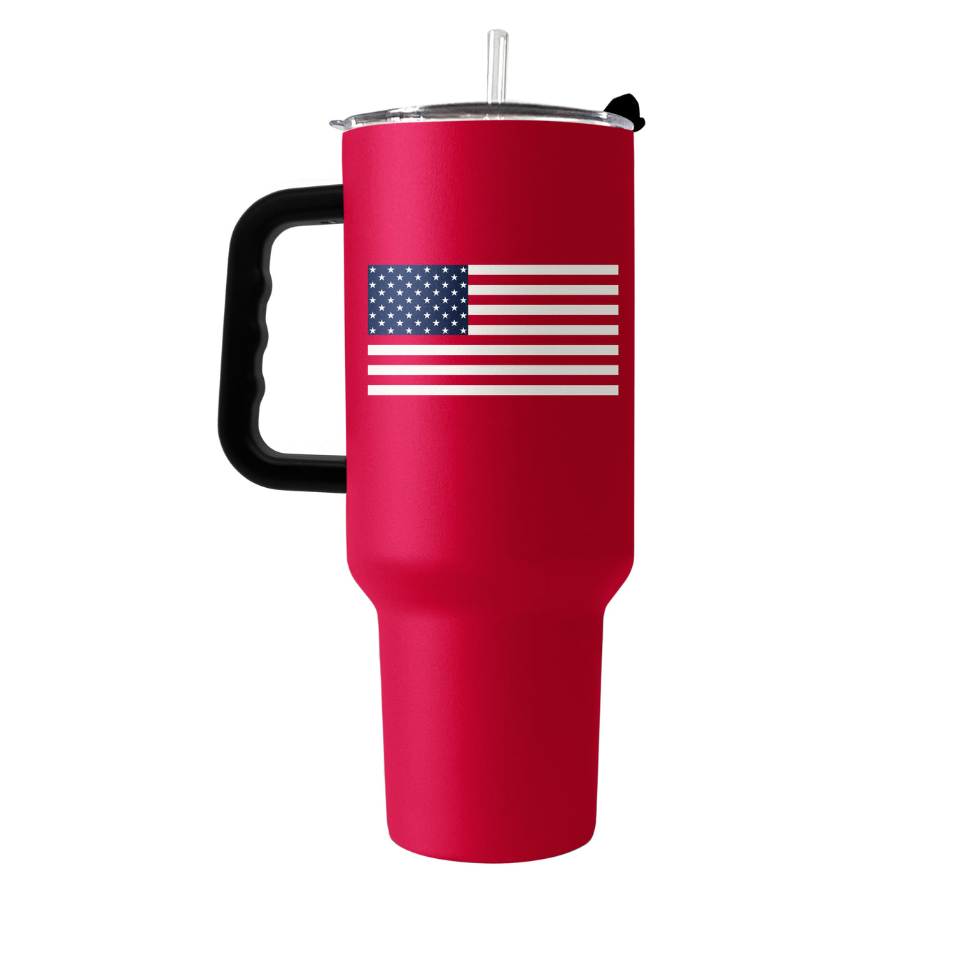 4th of July 40oz Red American Flag Powder Coat Tumbler