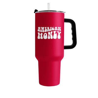 4th of July 40oz Red America Honey Powder Coat Tumbler