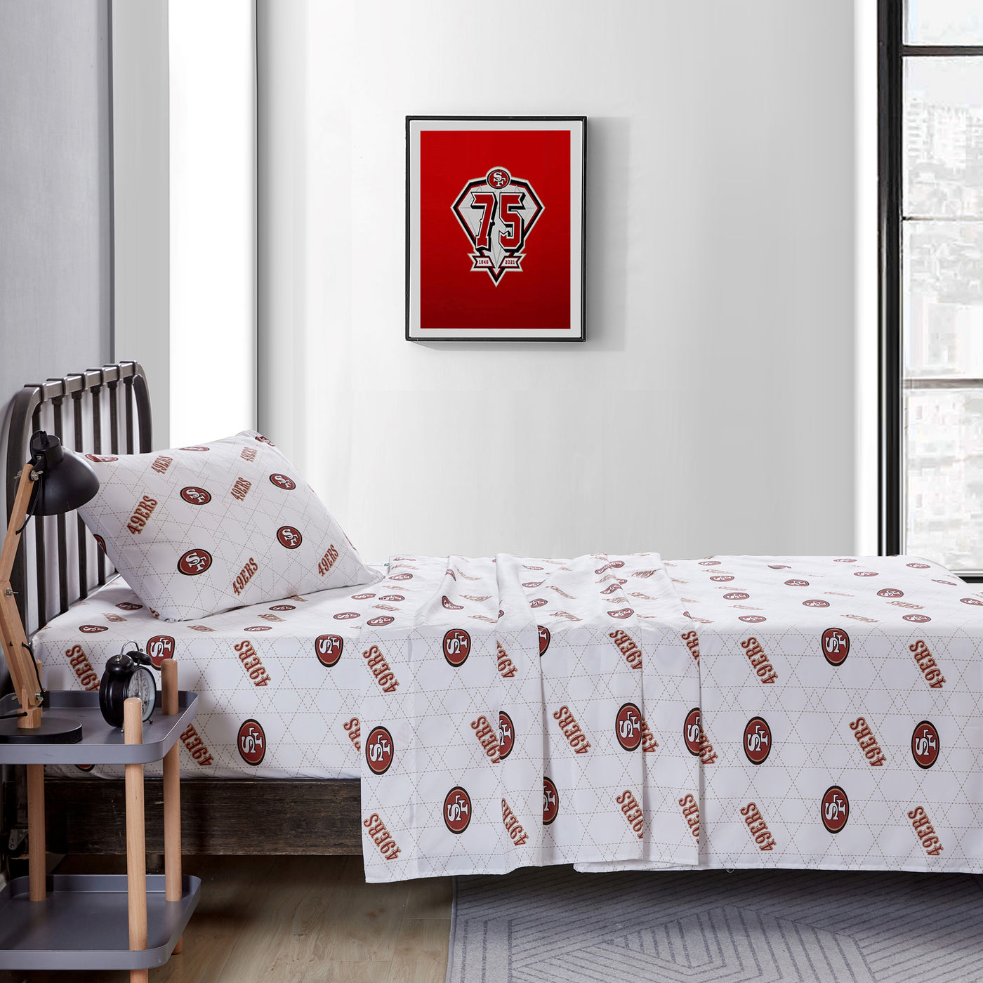 San Francisco 49ers Command Sheet Set Twin - Logo Brands