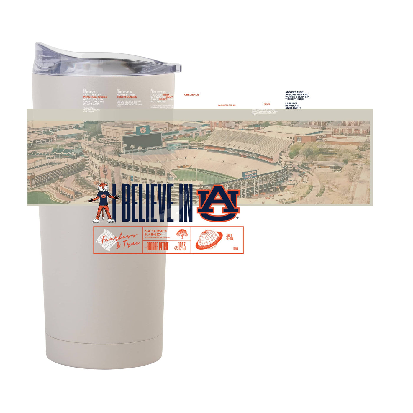 Auburn 2024 Design Contest Sand 20oz Powder Coat Tumbler